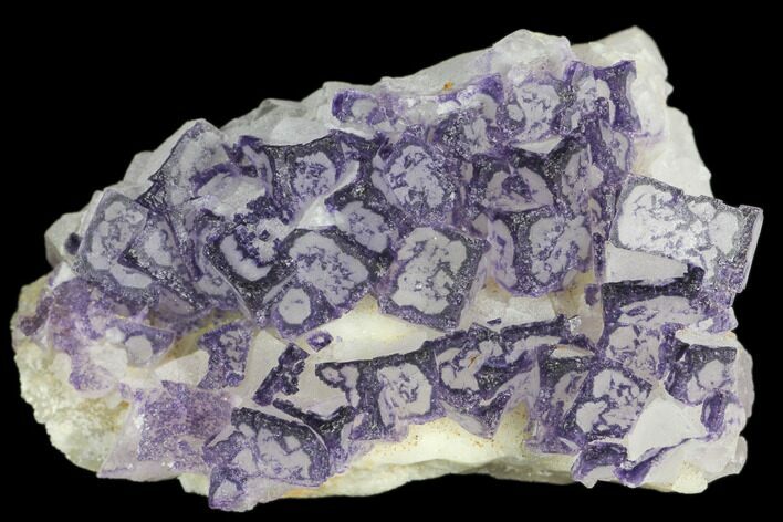 Cubic Fluorite Crystals with Purple Edges - China #147641